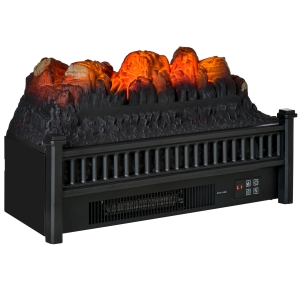 HOMCOM Electric Fireplace Logs with Realistic Flame Heater Insert with Remote Control, Timer
