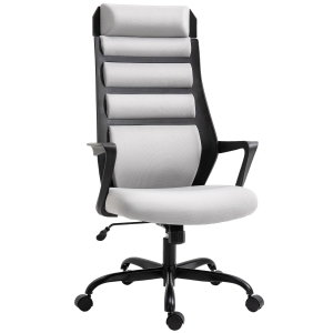 Vinsetto High-Back Home Office Desk Chair with Spandex Fabric, Thick Padding with 360 Swivel Wheels - Grey