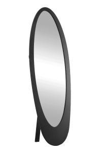 Monarch 59" Contemporary Oval Shape Full-Length Mirror with Stand - Black Frame Finish