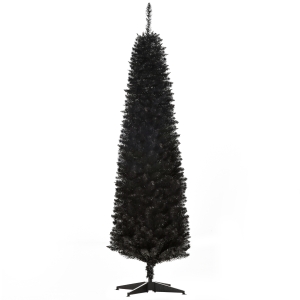 HOMCOM 6ft Artificial Christmas Tree, Halloween Style Indoor Decoration, Black