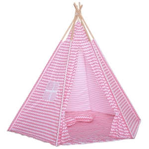 Qaba Kids 67" Teepee Play Tent Portable Toy with Mat Pillow + observation window Carry Case Indoor Outdoor