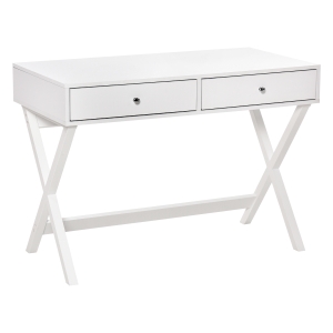 HOMCOM Computer Desk / Vanity Makeup Table w/ 2 Drawers, X-shaped Legs