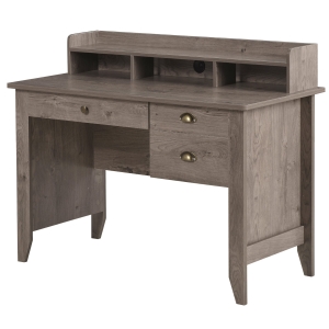 HOMCOM Computer Table Writing Desk with Hutch 3 Drawers, Open Cabinets, Top Shelf, Wide Tabletop, Cable Management - Grey