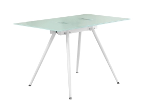 Monarch 48" x 28" Rectangular Frosted Glasstop Dining Table - White