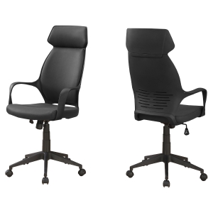Monarch Ergonomic Adjustable Microfiber High Back Executive Office Chair - Black