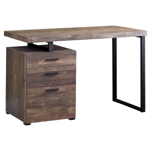 Monarch 48" Contemporary 3 Drawer Reclaimed Wood-look Office Computer Desk - Brown