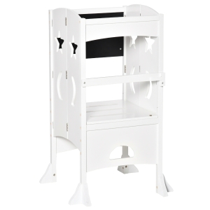 Qaba Kids kitchen step stool Foldable Step Stool with Blackboard & Lockable Handrail