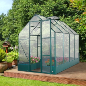 Outsunny Walk-in Greenhouse Outdoor Temperature Controlled Window with Foundation