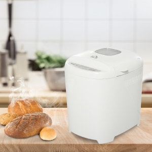 HOMCOM 2 Pound Non-Stick Bread Maker Machine With 11 Menu Settings, 2 Loaf Sizes, 3 Crust Colors, 13h Delay Timer, 1h Warming Function, 550W