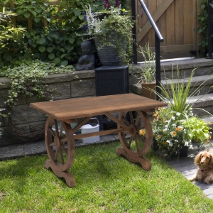 Outsunny Outdoor Dining Table Patio Display Desk Natural Fir Wood Water-Resistant