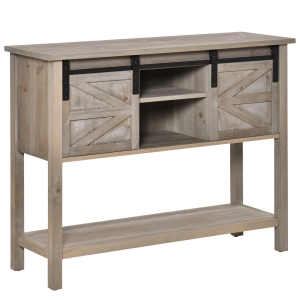 HOMCOM Freestanding Sideboard Buffet Table with 4 Large Storage Compartments, Grey