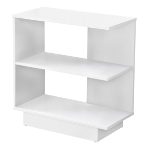Monarch 24" Contemporary 3-Tier Wood Grain Storage Side Accent Table - White Finish