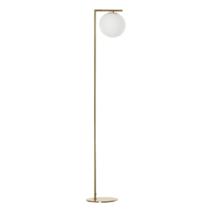 HOMCOM Modern Standing Floor Lamp Metal Bedroom Light w/ 350° Adjustable Shade, Gold
