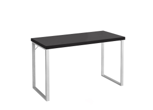 Monarch 48" Contemporary Simple Compact Office Computer Desk - Cappuccino / Silver Metal