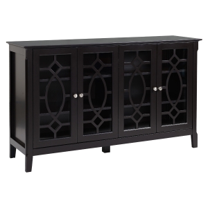 HOMCOM Modern Sideboard with Storage, Console Table, Buffet Cabinet with Glass Doors for Living Room, Espresso