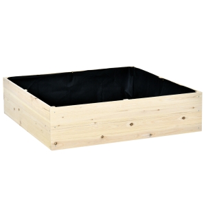 Outsunny Raised Garden Bed No Bottom Wooden Planter Box For Vegetables, Flowers, Herbs