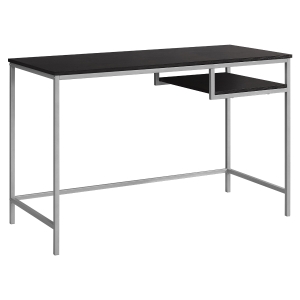 Monarch 48" Contemporary Industrial-Style Computer Writing Desk - Cappuccino / Silver Metal