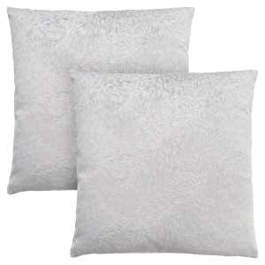 Monarch 18" x 18" Feathered Velvet Throw Pillow (Set of 2) - Light Grey