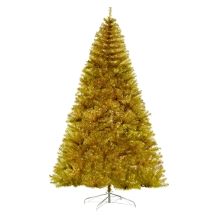 HOMCOM 7.5' Tall Unlit Full Fir Artificial Christmas Tree with Realistic Branches, and 1477 Tips, Gold