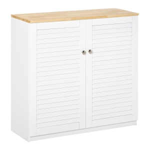 HOMCOM Storage Cabinet Floor Standing Cupboard Kitchen Sideboard with Louvred Door