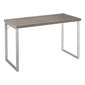 Monarch 48" Contemporary Simple Compact Office Computer Desk - Dark Taupe / Silver Metal