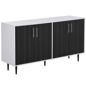 HOMCOM Modern Sideboard Buffet Kitchen Storage Cabinet Console Table with Adjustable Shelves, Anti-Topple Design, and Large Countertop - Grey