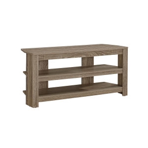 Monarch 42" Contemporary Wood Grain-Look Open Concept Storage Shelf Console TV Stand - Dark Taupe Finish