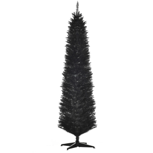 HOMCOM 7ft Artificial Christmas Tree, Halloween Style Indoor Decoration, Black