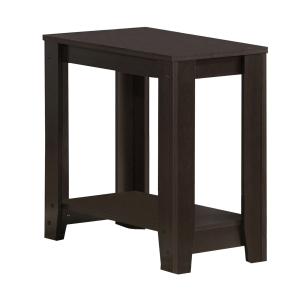 Monarch 22" Transitional Style Rectangular Wood Grain-Look 2-Tier Side Accent End Table - Cappuccino Brown Finish