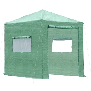 Outsunny 8' x 8' x 8' Portable Pop-up Walk-in Greenhouse with Roll-up Door & 2 Windows for Growing Flowers, Herbs, Vegetables