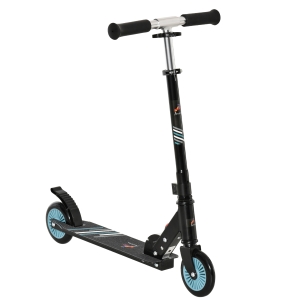 Aosom Youth Kick Scooter One-Click Foldable Height Adjustable Ride On Toy with Brake, Black