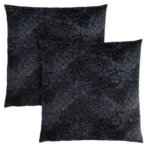 Monarch 18" x 18" Feathered Velvet Throw Pillow (Set of 2) - Black