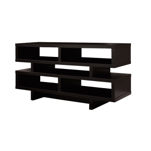 Monarch 48" Contemporary Wood Grain-Look Open Concept Shelf Storage TV Stand Console - Cappuccino Brown Finish