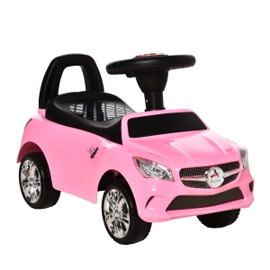 Aosom Ride on Sliding Car Ride On with Horn, Music and Working Lights, Pink