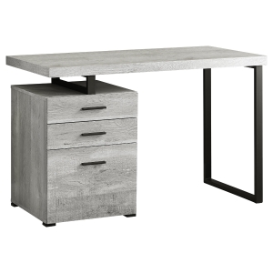 Monarch 48" Contemporary 3 Drawer Reclaimed Wood-look Office Computer Desk - Grey