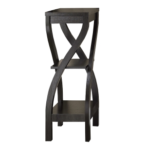 Monarch 32" Modern Curved Leg Design 3-Tier Wood Grain-Look Accent Console Table - Cappuccino Brown Finish