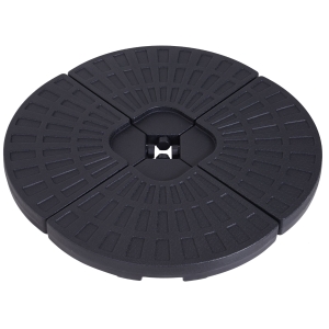 Outsunny Large 4 Piece Round Fillable Weighted Offset Market Patio Umbrella Base