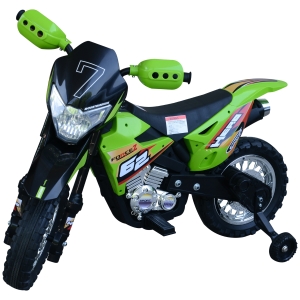 Aosom Ride-On Childrens Motorcycle w/ Real Driving Sounds & Fun Built-In Music Green