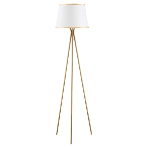 HOMCOM Modern Tripod Floor Lamp Land Lamp w/ Steel Frame, Fabric Lampshade and E26 Base