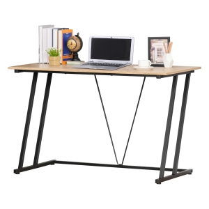 HOMCOM Modern Writing Desk, Computer Workstation with Steel Legs for Small Spaces