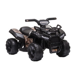 Aosom Kids 6V Battery Powered Ride On Car Quad Four Wheeler ATV Toy w/ LED Headlights, Black