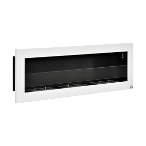 HOMCOM 47" Wall Mounted Ventless Recessed Ethanol Fireplace w/ 3 Insert Burners, White