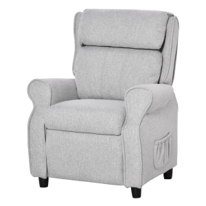 Qaba Kids Recliner Sofa Lounger with Footrest, for 3-8 years, Light Grey