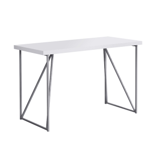Monarch 48" Contemporary Laminate Top Computer Writing Desk - White / Silver