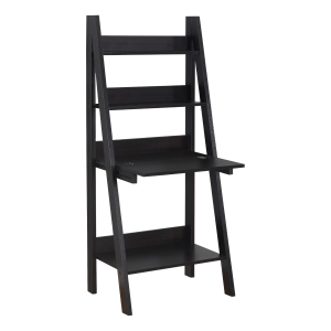 Monarch 61"H High Laddle Style Bookcase with Drop Down Desk Space - Cappuccino