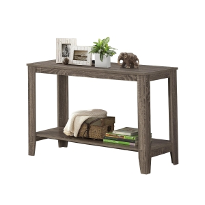 Monarch 44" Contemporary Rectangular Reclaimed Wood-look Sofa Console Table - Dark Taupe