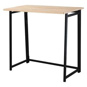 HOMCOM Writing Desk, 31.5" Foldable Computer Desk with Metal Frame, Space-Saving Workstation for Home Office, Black