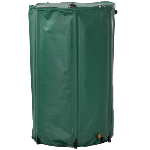 Outsunny 105 Gallon Rainwater Harvesting System Collection Tank with Collapsible Runoff
