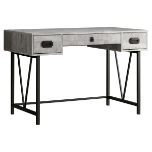 Monarch 48" Contemporary Industrial Reclaimed Wood-Look and Metal Writing Desk - Grey / Black Metal