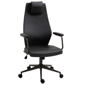 Vinsetto PU Leather Home Office Chair with Ergonomic Backrest and Removeable Headrest